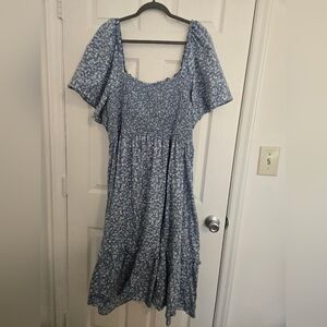 Draper James Blue Floral Midi Dress